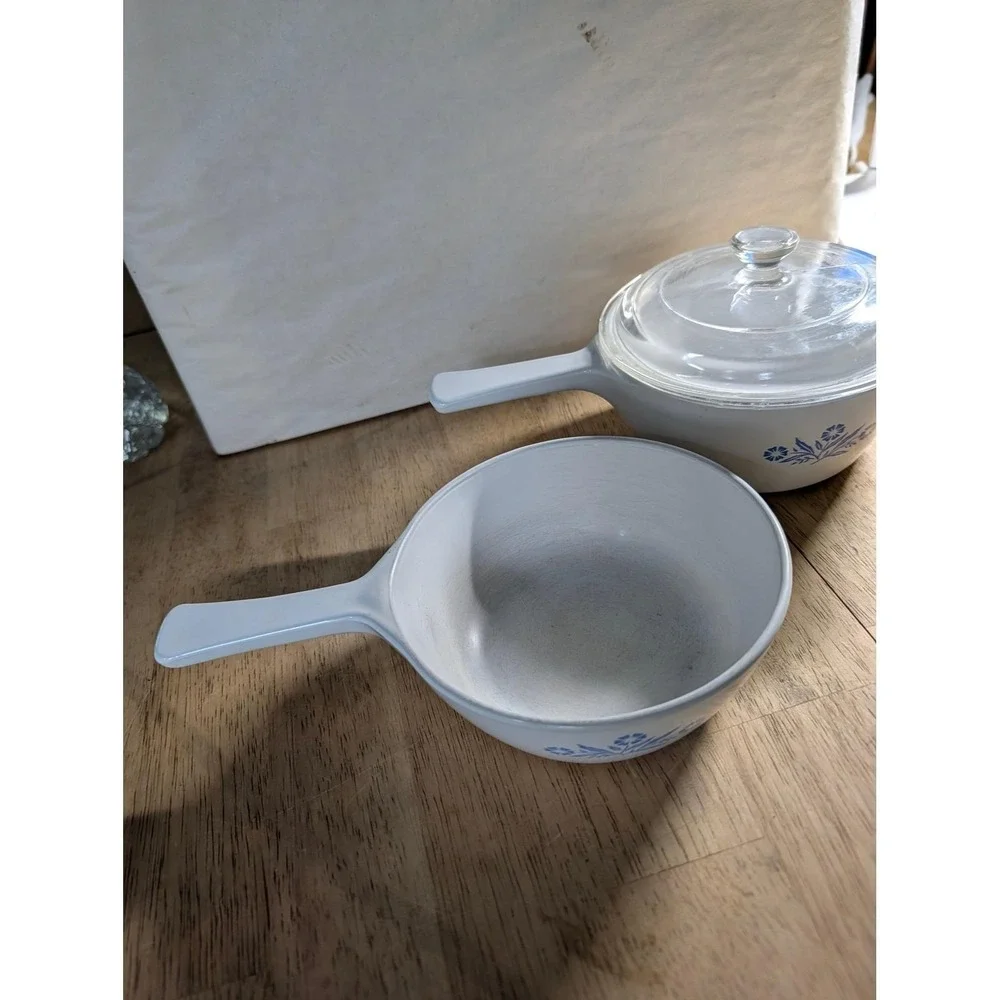 Vintage Corning Ware Blue Orng Cornflower Saucepan S P-81-B P-82-B & P-1 3/4-B
